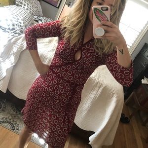 Vintage horsebit red wrap dress